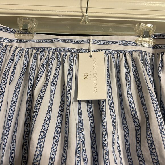 NWT CAROLINE CONSTAS Sz L White/Blue Teagen Floral Shorts - Picture 3 of 8